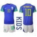 Brazílie Neymar Jr #10 Dětské Oblečení Venkovní Dres MS 2022 Krátkým Rukávem (+ trenýrky)